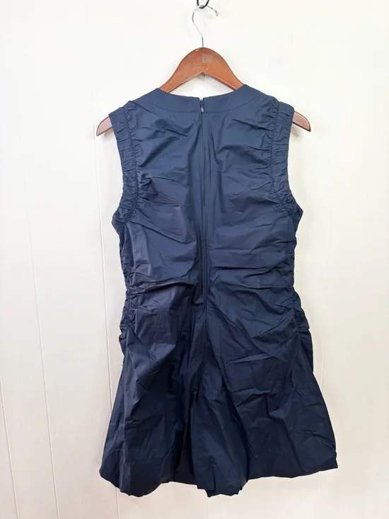 Tuckernuck Navy Cotton Alisa Dress size 10 new poplin mini sleeveless ruched - Picture 5 of 7